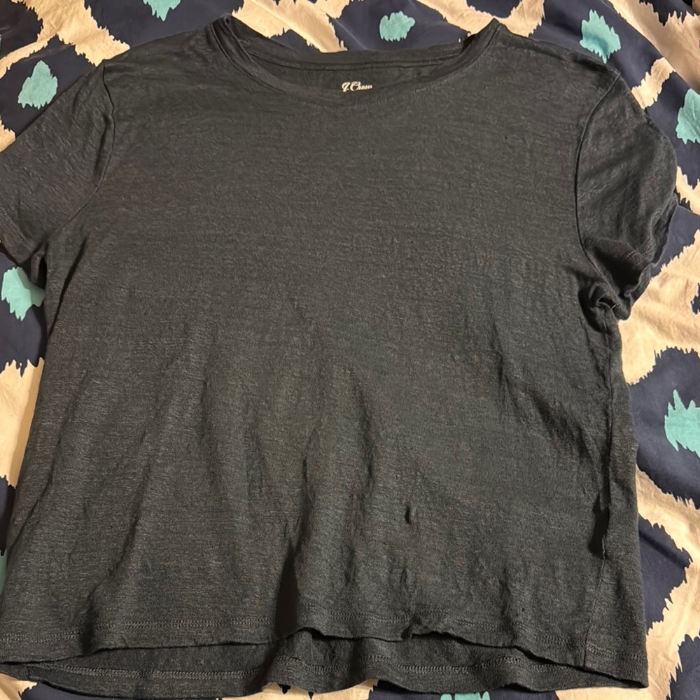 J. Crew Dark dark Blue Short-Sleeve Linen Tee